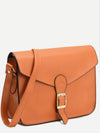 Yellow Faux Leather Buckle Bag