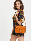 Yellow Faux Leather Buckle Bag