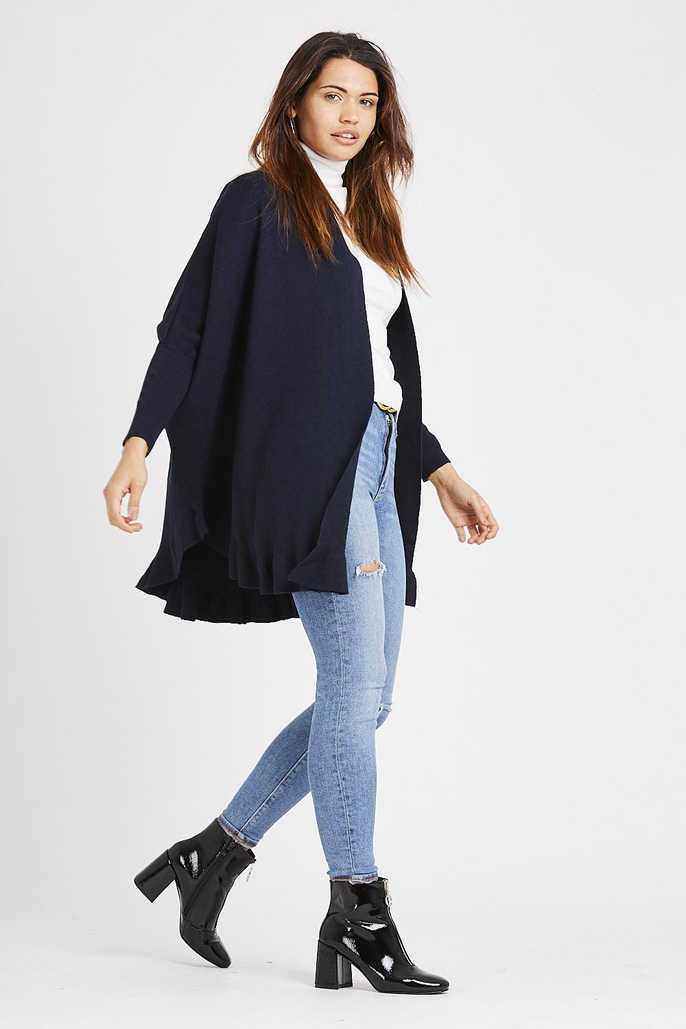 Zara Navy Flare Cardigan