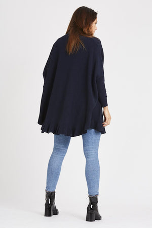 Zara Navy Flare Cardigan