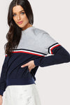 Striped Two Tone Sweatshirt