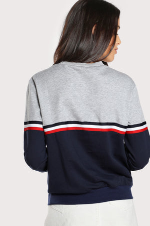 Striped Two Tone Sweatshirt