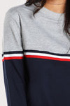 Striped Two Tone Sweatshirt
