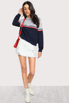 Striped Two Tone Sweatshirt