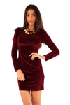 Wine Velvet Dress