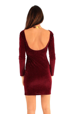 Wine Velvet Dress