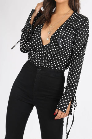 Polka Dot V Bodysuit