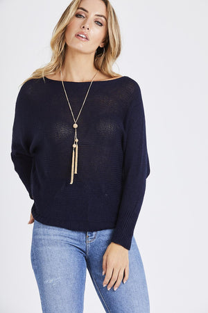 Roxy Navy Knit Top