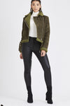 Kourt Khaki Suede Biker Jacket