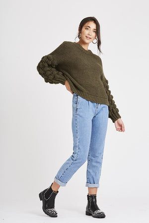 Cassie Khaki Knit Jumper