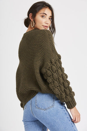 Cassie Khaki Knit Jumper