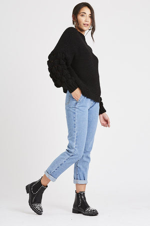 Faye Black Cable Knit Jumper