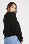 Faye Black Cable Knit Jumper