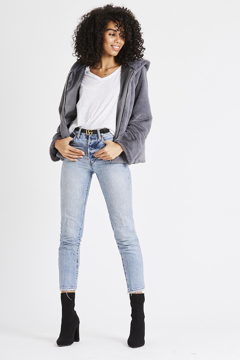 Olivia Grey Hooded Jacket