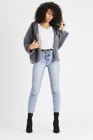 Olivia Grey Hooded Jacket