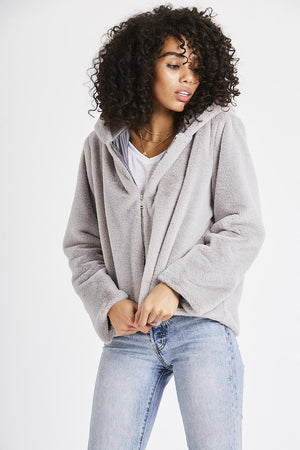Olivia Light Grey Hooded Jacket