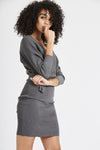 Grey Knot Front Dress