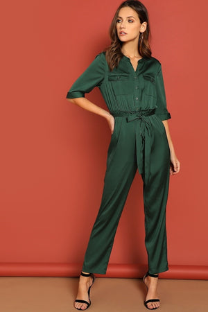Karla Silk Shirt Jumpsuit