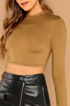 Camel Slim Fit Crop Top