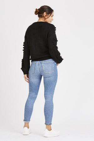 Heart Knit Jumper Black