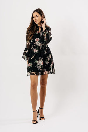 Floral Tie Sheer Dress