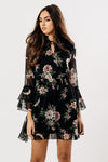 Floral Tie Sheer Dress