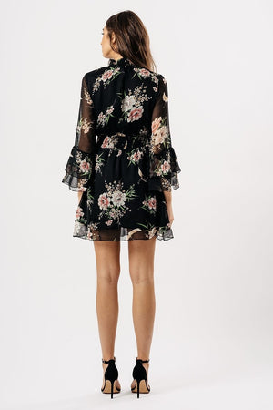Floral Tie Sheer Dress