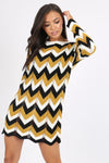 Mustard Knitted Jumper Dress
