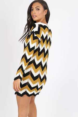 Mustard Knitted Jumper Dress