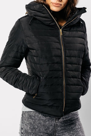 Jessie Black Puffer Coat