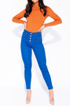 Tara High Neck Knit Bodysuit-Rust