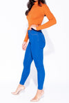 Tara High Neck Knit Bodysuit-Rust