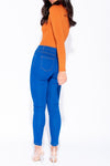 Tara High Neck Knit Bodysuit-Rust