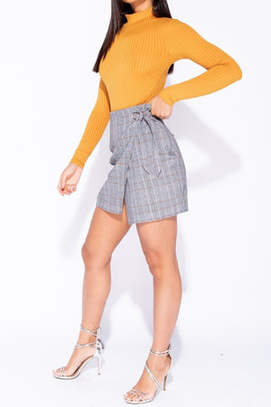 Tara High Neck Bodysuit- Mustard