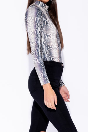 Kay's Snake Print Bodysuit