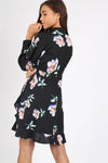 Daisy Black floral High Neck Dress