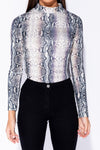 Kay's Snake Print Bodysuit