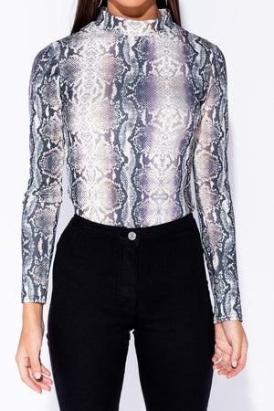 Kay's Snake Print Bodysuit