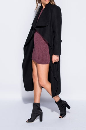 Bella Black Collar Coat