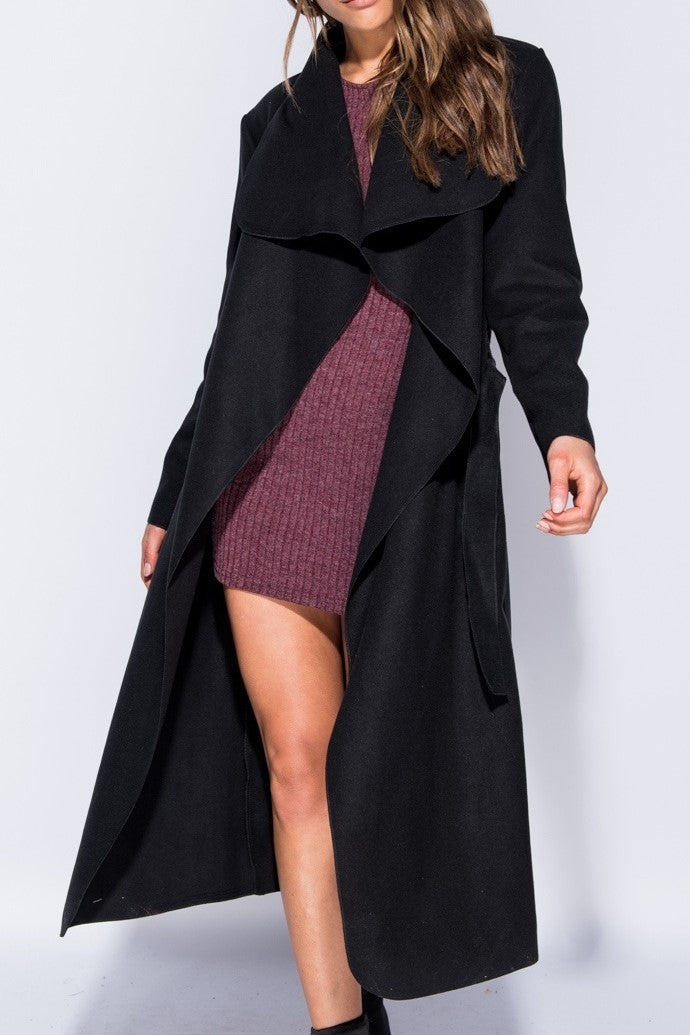 Bella Black Collar Coat