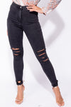Charcoal Ripped High Waist Jeggings
