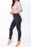 Charcoal Ripped High Waist Jeggings