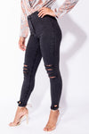 Charcoal Ripped High Waist Jeggings