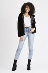 Faux Black Hooded Jacket