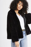 Faux Black Hooded Jacket