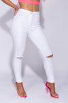 Skinny High Waist Knee Ripped Jeggings