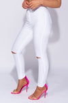 Skinny High Waist Knee Ripped Jeggings