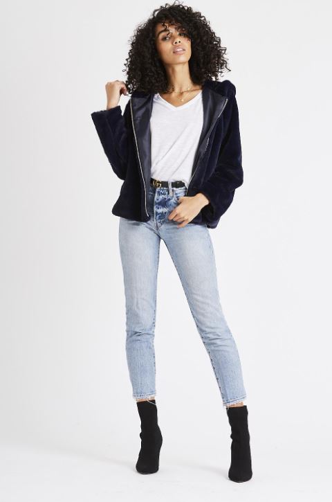 Ash Navy Hooded Jacket