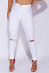 Skinny High Waist Knee Ripped Jeggings