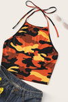 Ceri Camouflage Print Top